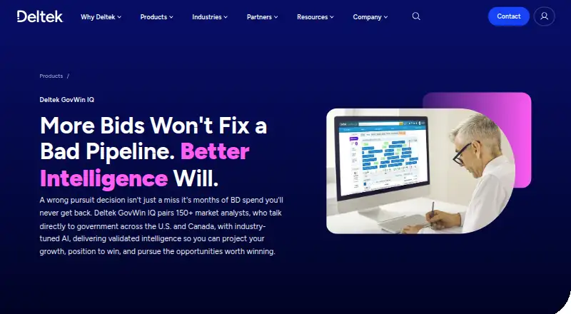 The GovWin IQ homepage