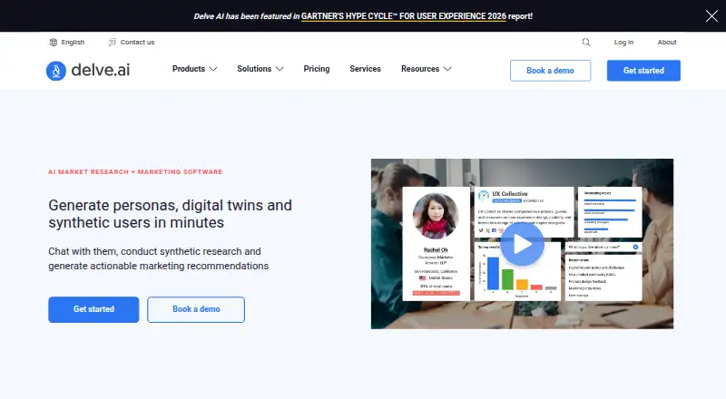The Delve AI homepage