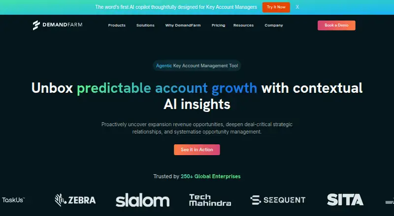 The DemandFarm homepage