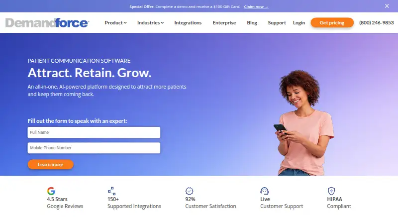 The Demandforce homepage