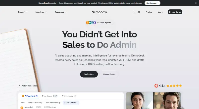 The Demodesk homepage