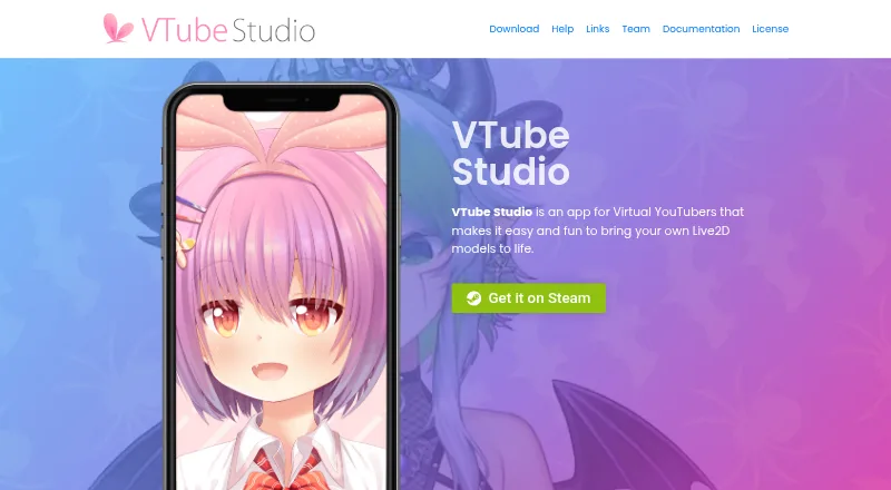 The VTube Studio homepage