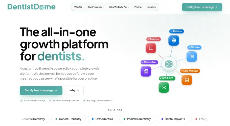 The DentistDome homepage