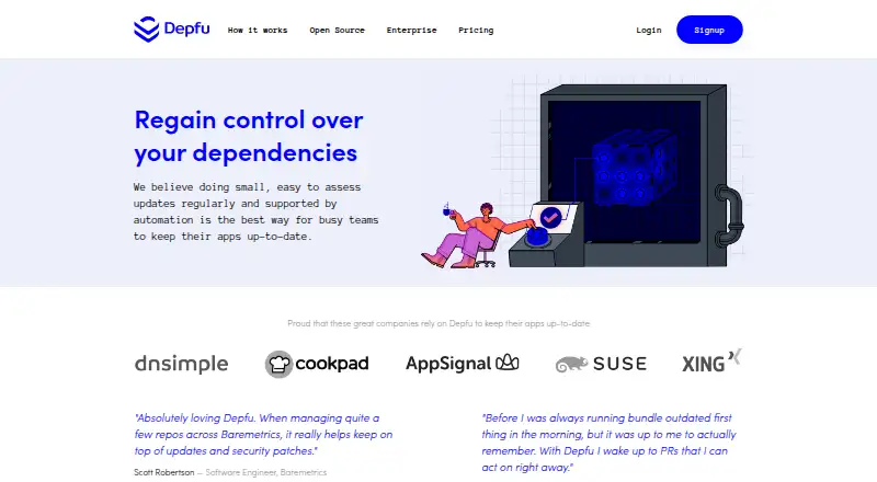 The Depfu homepage