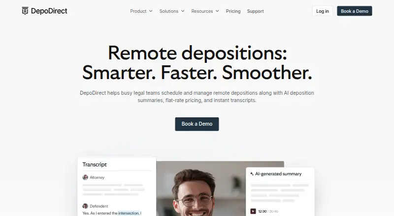 The DepoDirect homepage