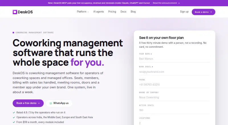 The DeskOS homepage