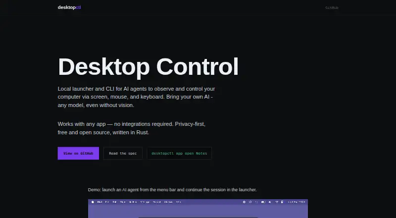 The DesktopCtl homepage