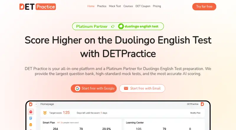 The DETPractice homepage
