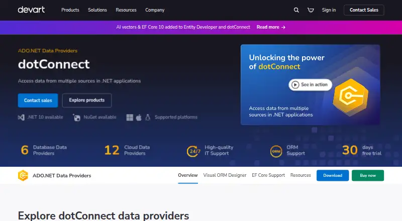 The dotConnect homepage