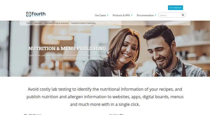 The Fourth Nutrition & Menu Publishing homepage