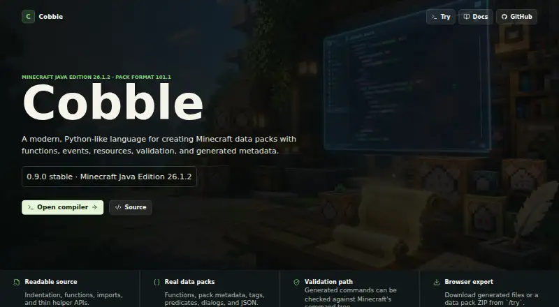 The Cobble homepage