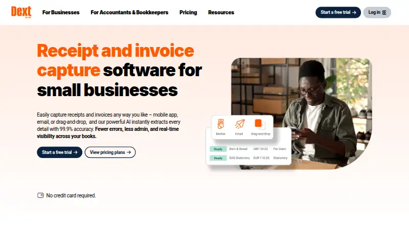 The Dext Prepare homepage