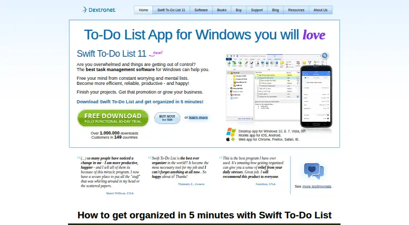 The Swift To-Do List homepage