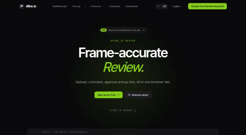 The dfine.io Review homepage