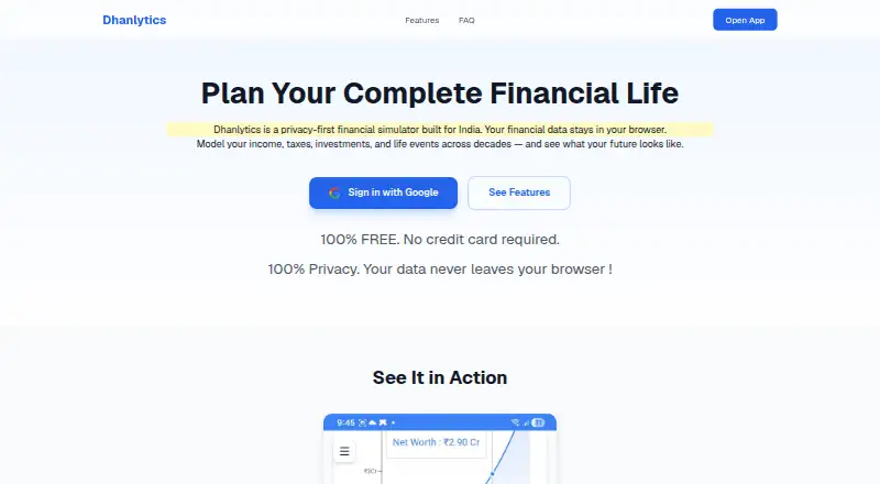 The Dhanlytics homepage