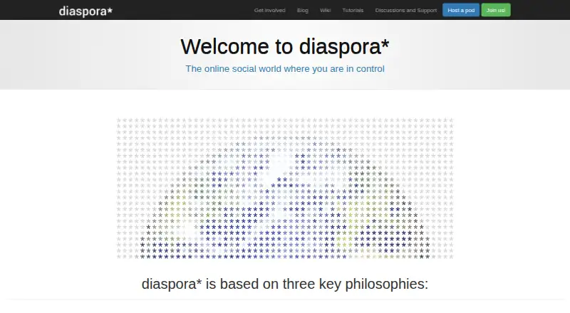 The diaspora* homepage