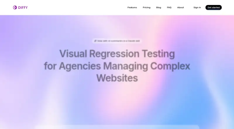 The Diffy homepage