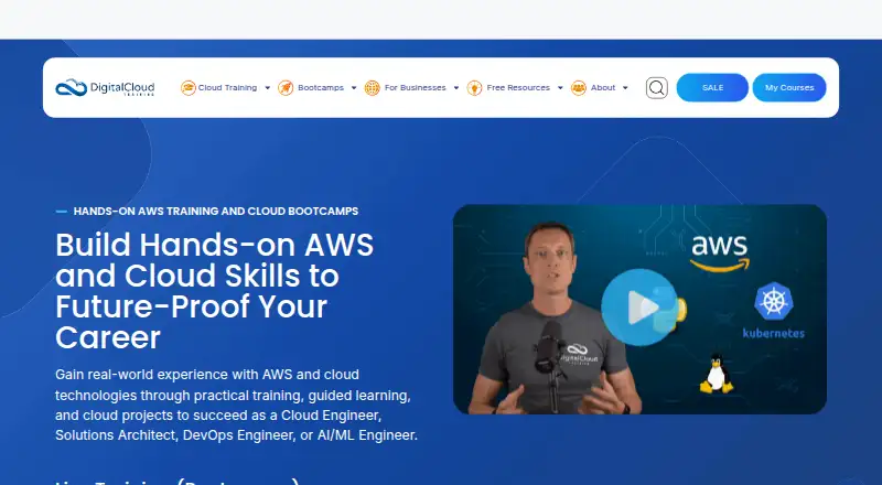 The Digital Cloud Training homepage
