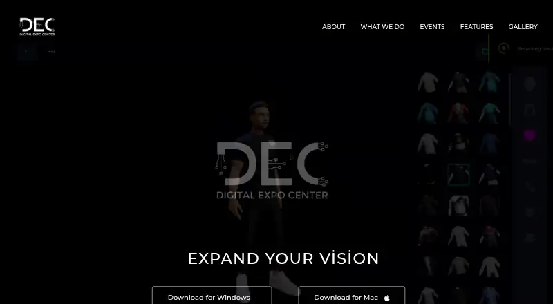 The Digital Expo Center homepage