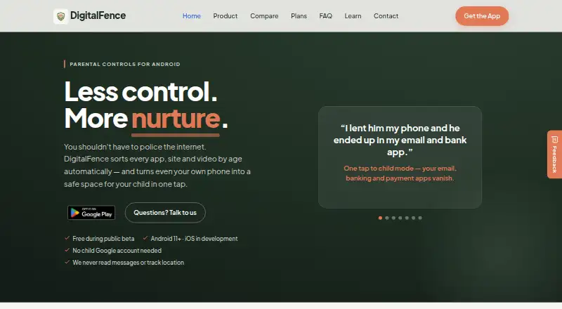 The DigitalFence homepage