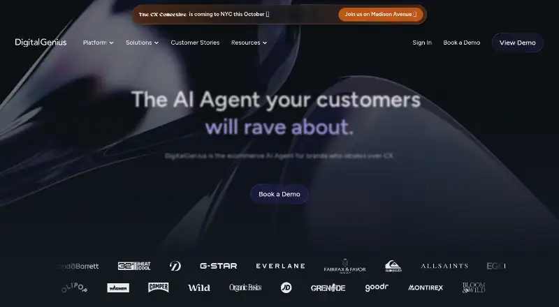 The DigitalGenius homepage