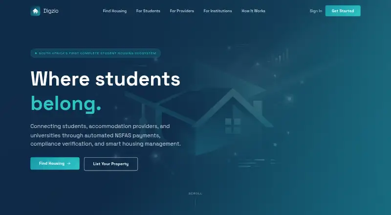 The Digzio homepage