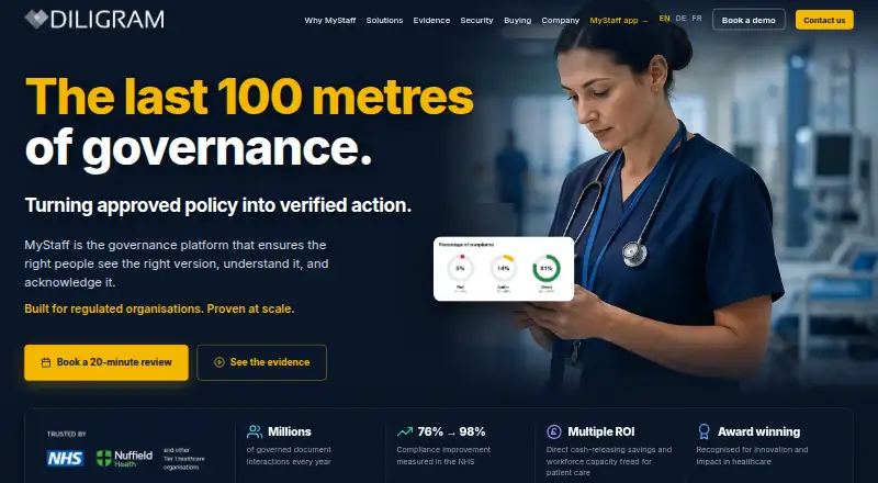 The Diligram (MyStaff) homepage