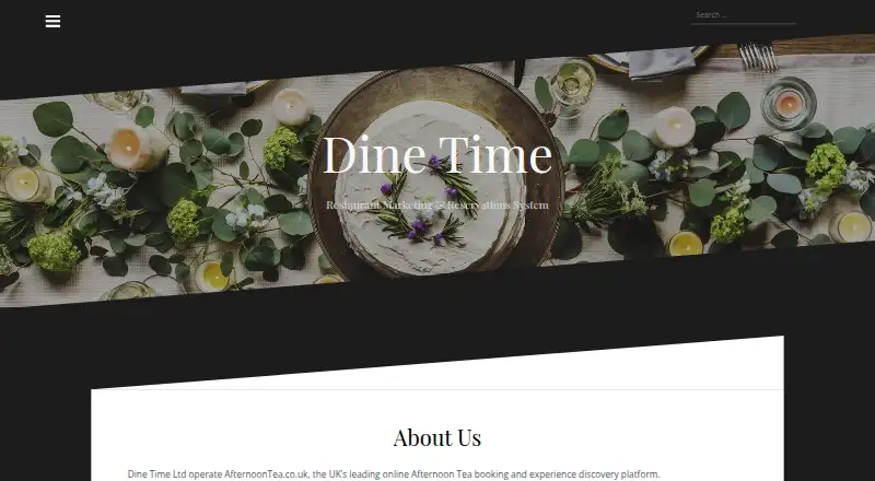 The Dine Time homepage