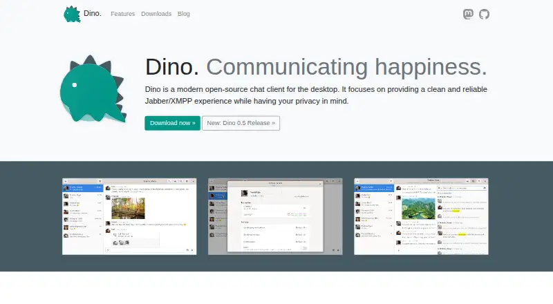 The Dino homepage