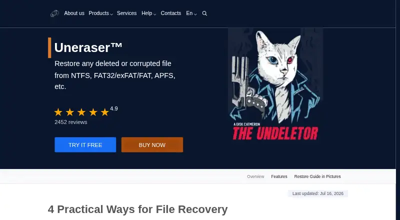The DiskInternals Uneraser homepage