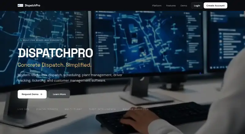 The DispatchPro homepage