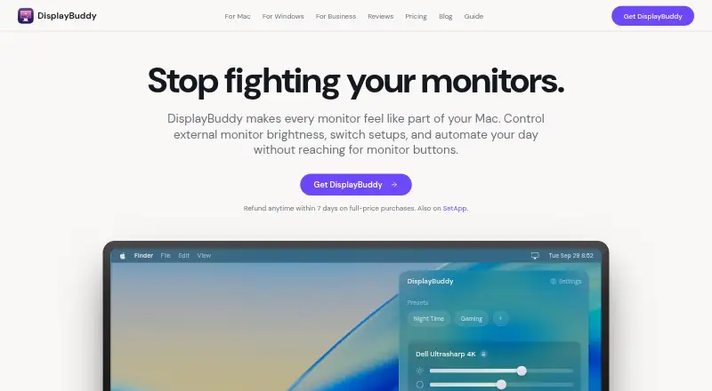The DisplayBuddy homepage