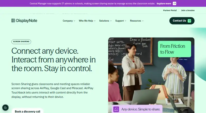 The DisplayNote Montage homepage