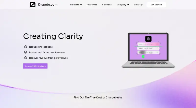The Dispute.com homepage