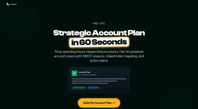 The Distribute Strategic Account Plan homepage