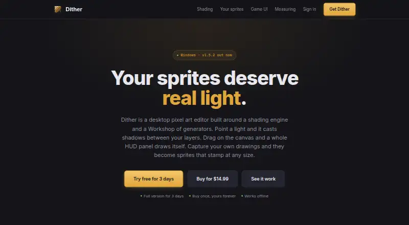 The Dither homepage