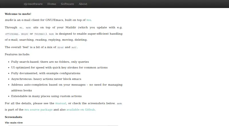 The mu4e homepage