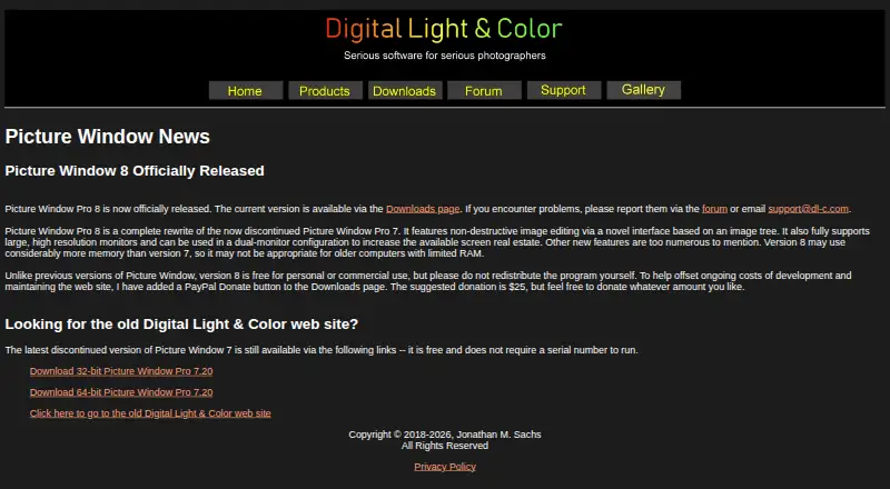 The Picture Window Pro homepage