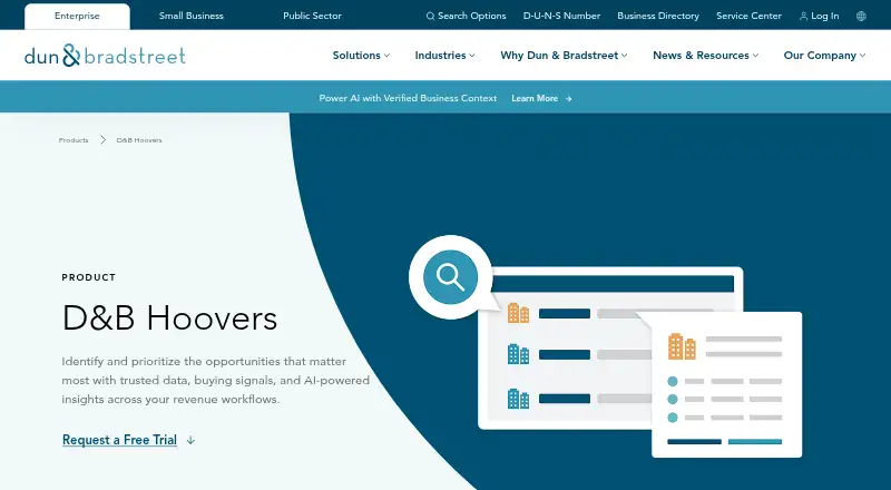 The D&B Hoovers homepage