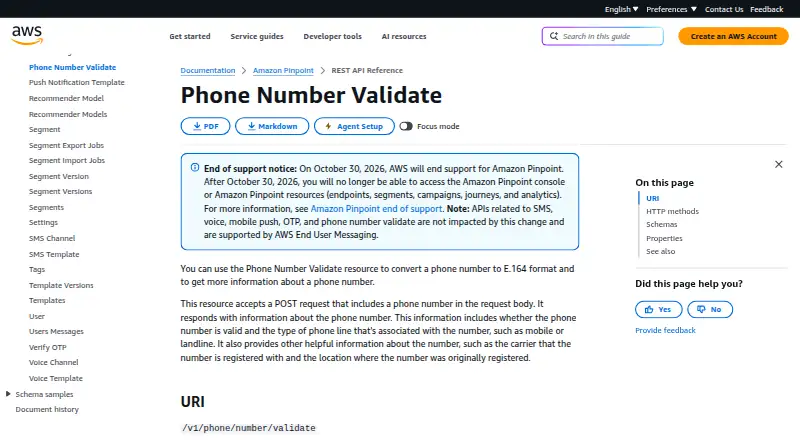 The Amazon Phone Number Validate homepage