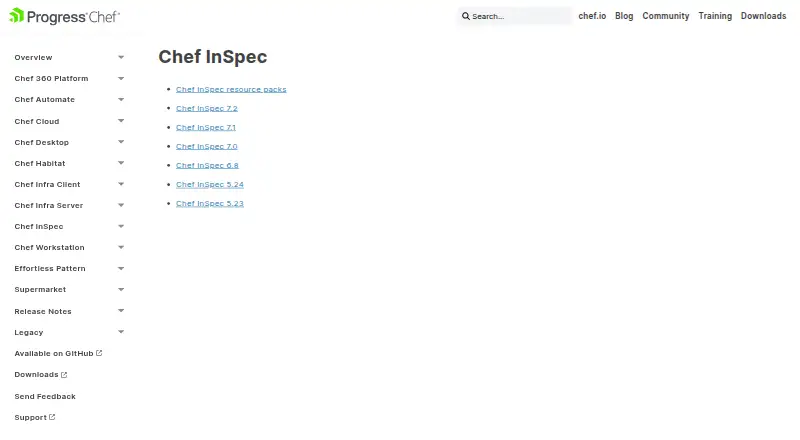 The Chef InSpec homepage
