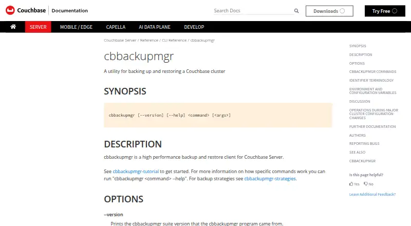 The cbbackupmgr homepage