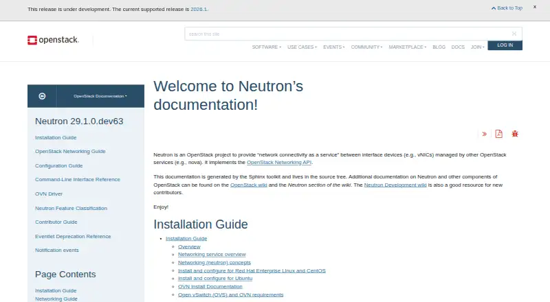 The OpenStack Neutron homepage