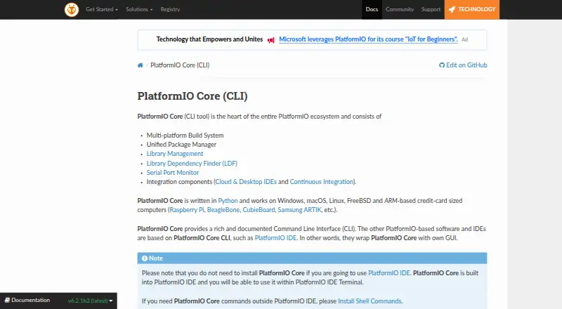 The PlatformIO Core homepage