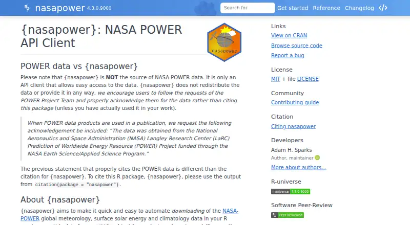 The nasapower homepage