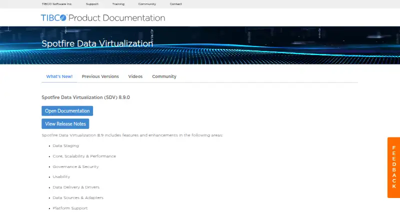 The Spotfire Data Virtualization homepage