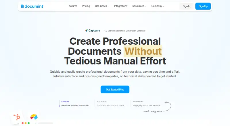 The Documint homepage