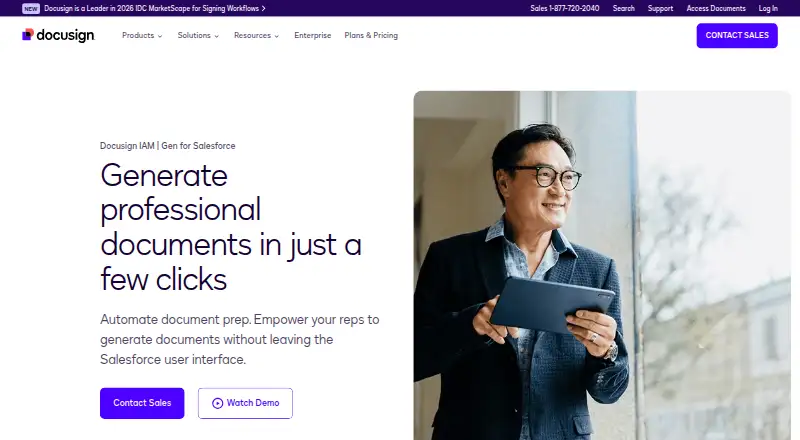The DocuSign Gen homepage