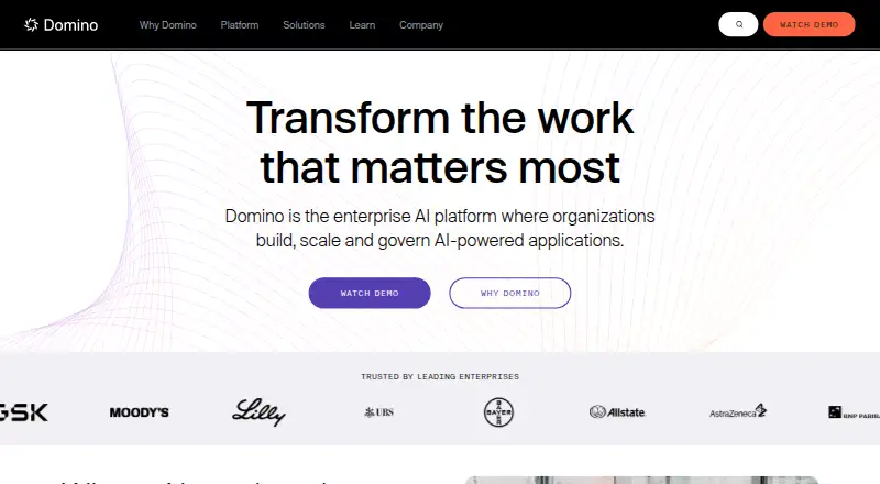 The Domino Data Lab homepage