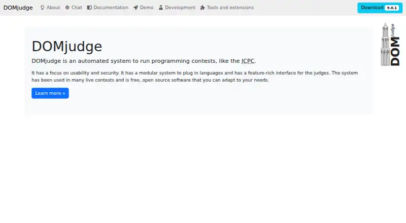 The DOMjudge homepage